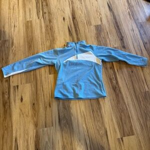 Columbia Women's Blue and White Quarter-Zip Sweatshirt Carolina Tarheels